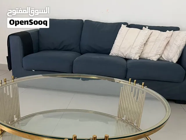 طقم كنب 6 مقاعد Dark Blue 3-seater 2-seater and one seater sofas. Without cushions.