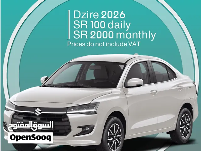 Suzuki Dzire 2026 for rent in Riyadh - Free delivery for monthly rental