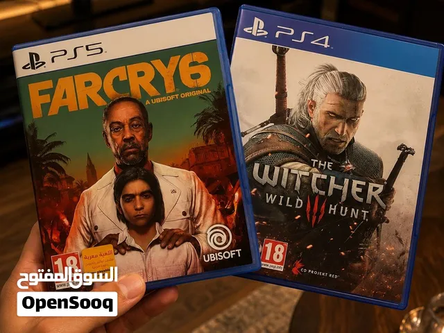 لعبةFar cry 6شبه جديدة(الكود غير مستخدم)ولعبة ويتشر 3الوصف مهم .
