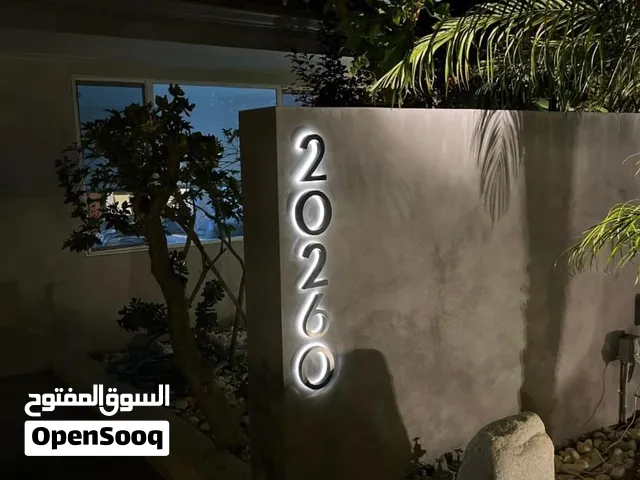 أرقام منازل ثلاثية الأبعاد 3D مع إضاءة LED أو بدون - تركيب في مسقط