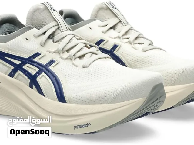 Original Gel nimbus 27 woman birch indigo اسيكس جيل نيمبوس 27 لون بيج وأزرق جمييل جداً أصلي وجديد