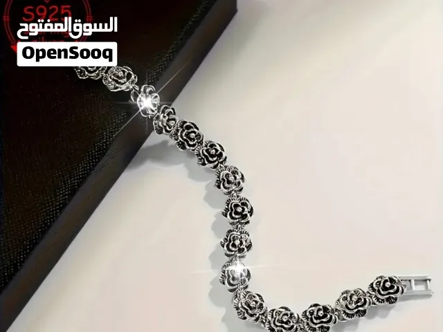 سوار وردة مطلى فضة