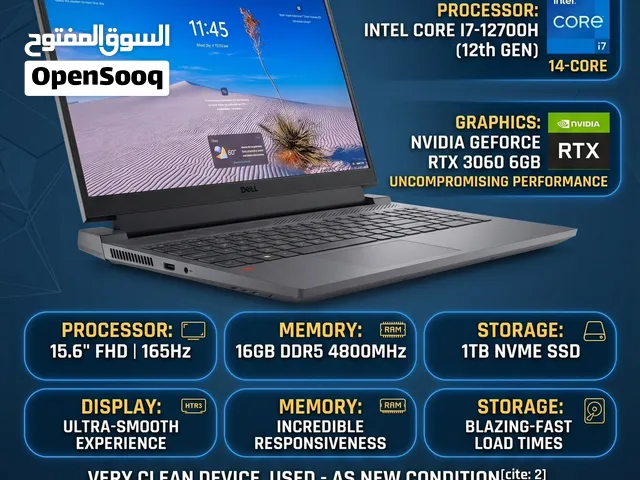 Dell G15 5520 Gaming Laptop  i7 12th Gen / RTX 3060 / 16GB / 1TB SSD
