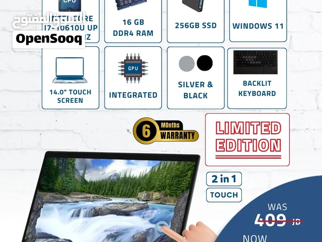 لابتوب ديل 7410 X360-معالج اي 7-جيل 10-16 جيجا رام-256 جيجا-14 انش شاشة لمس-وندوز 11-Laptop Dell
