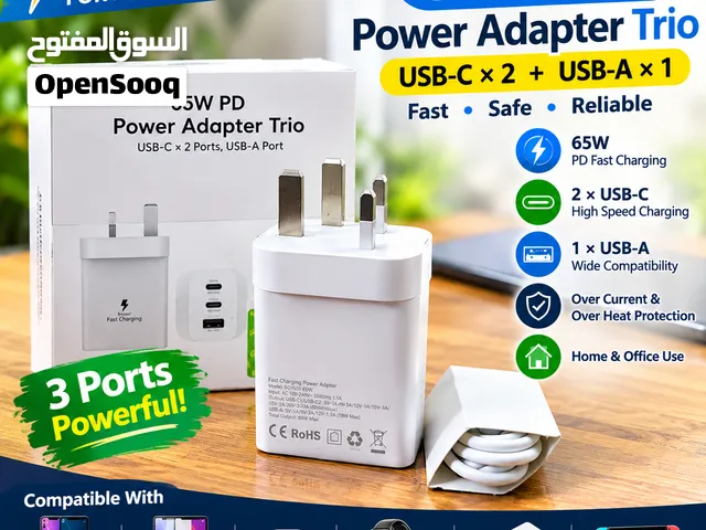 65W Fast Charger Type-C USB-C Fast Charging Adapter High Speed Charger