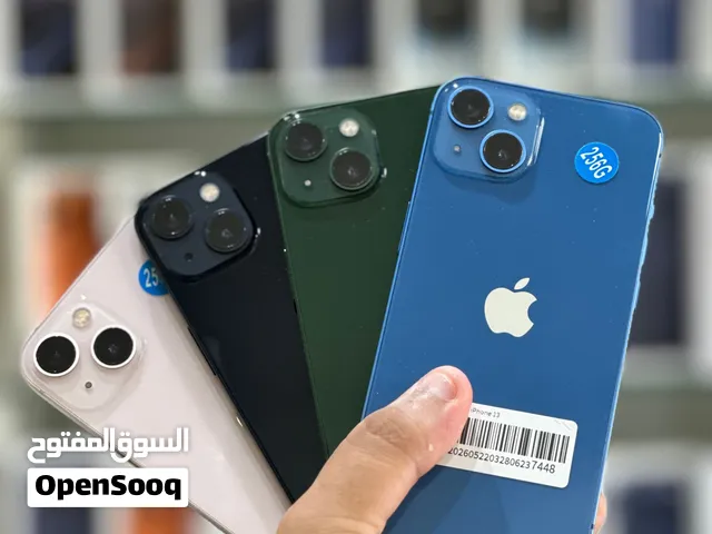 عرض خاص : iPhone 13 256gb هواتف نظيفة جدا بحالة الوكالة بدون اي شموخ أو مشاكل مع ضمان و ملحقات