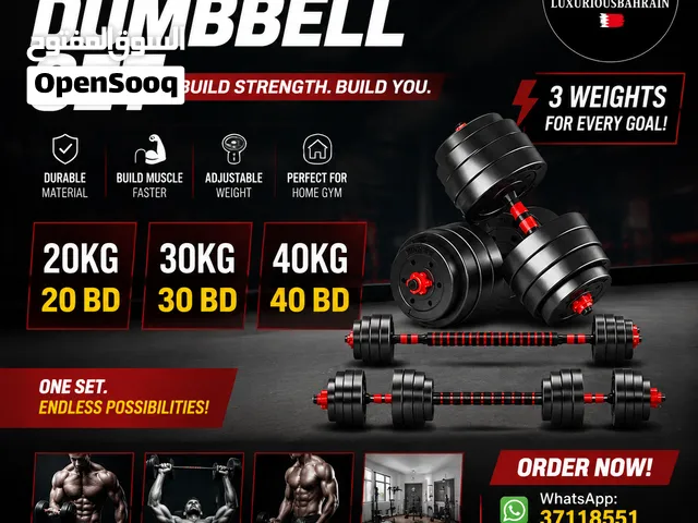 Premium Adjustable Dumbbell & Barbell Set Home Gym Weight Lifting Equipment