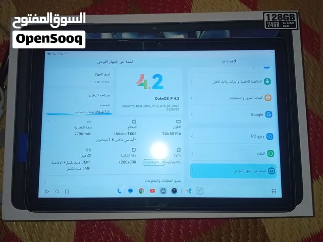 Tab 60 pro للبيع او المراوس بموبايل يوجد فيه سيم كارت عدد 2 بموبايل.. يوجد في التاب سيم كارت 2