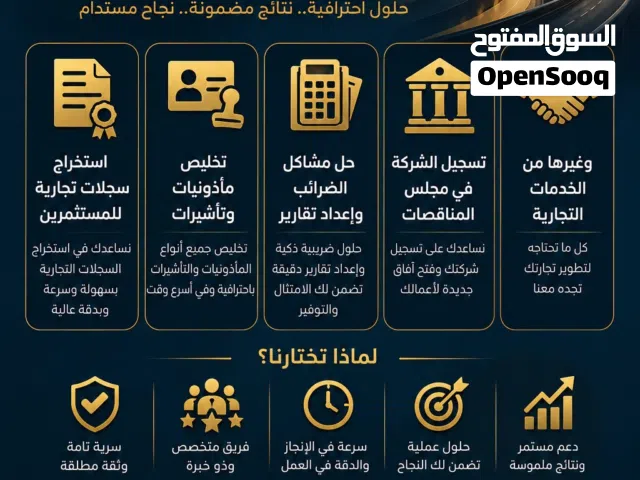 تواصل وبنضبطك من مأذونيات وضرائب ومجلس مناقصات وغيرها