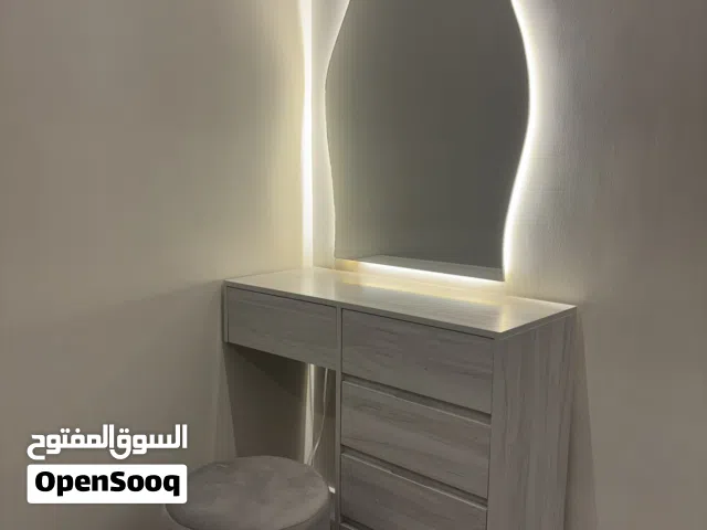 Custom Modern Vanity Set with LED Mirror & Stool