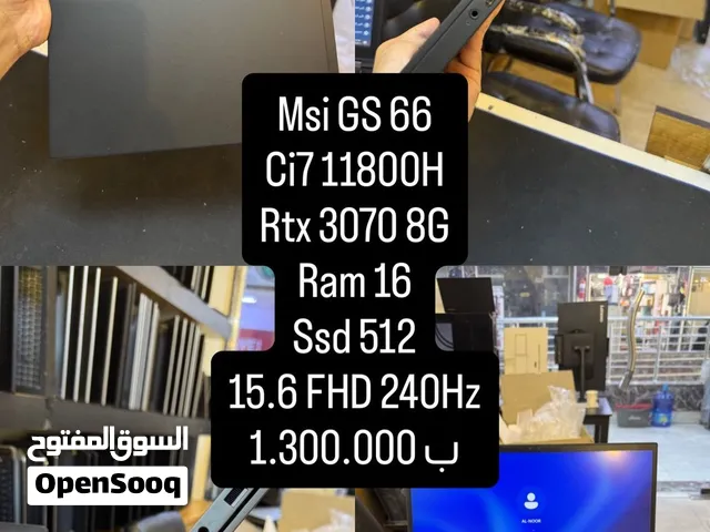 MSI GS66 ci7 11th rtx 3070 15.6 240Hz