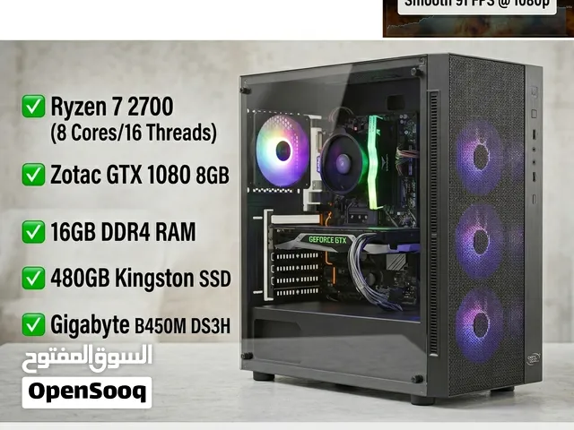 Ryzen 7 2700 + GTX 1080 Gaming PC 16GB RAM No RGB Fast SSD