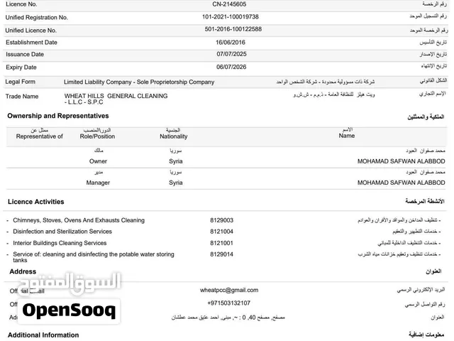 رخصة تجاريه للبيع