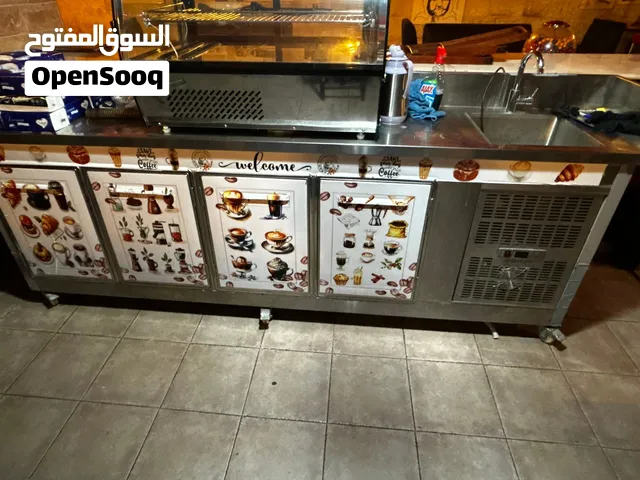 كاونتر تبريد وتحضير ستانلس ستيل متكامل للمقاهي والمطاعم