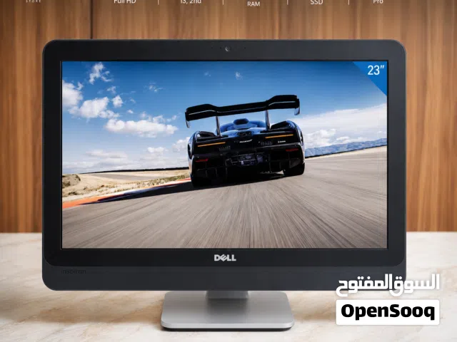كمبيوتر ديل الكل في واحد بشاشة مدمجة 23 انش واسعة مع هارد ssd سريع ومعالج i3 ورام 8 جيجا