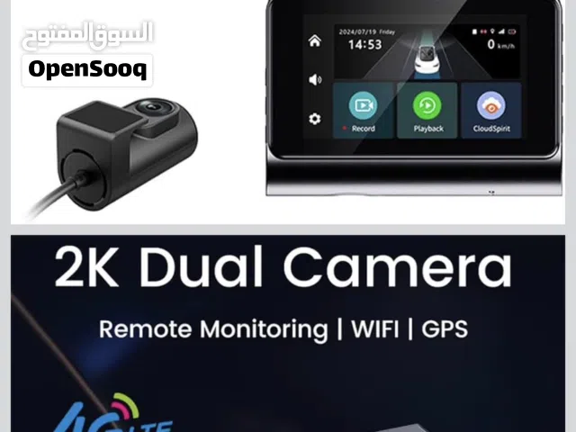 كمرا داش بورد للسيارات امامي وخلفي تسجيل ومراقبه علي الموبيل 4G و 4K 8mg تسجيل صوت وصوره GPS track