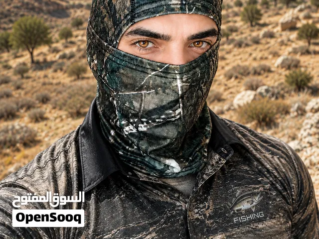 قناع راس كامل لثام تخفي جيشي لرحلات الصيد و التخييم و الكشاف اقنعه قماش ليجرا بعدة وضعيات
