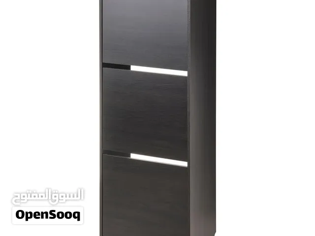IKEA Shoe cabinet with 3 compartments, black-brown