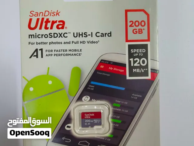 كرت ذاكرة مساحة 200 جي بي sd card