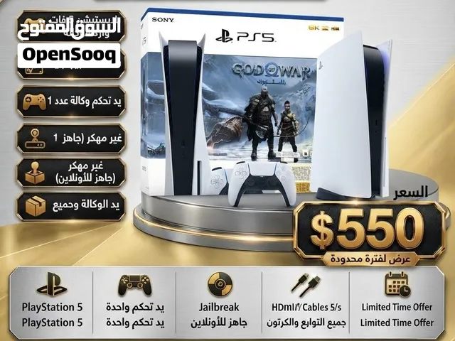 بلايستيشن 5 أصلي إصدار God of War بالكرتون مع يد وكالة بسعر 550$