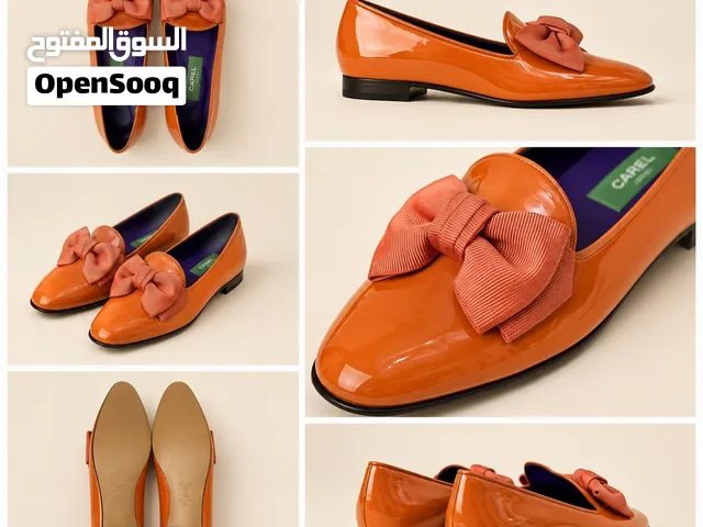 CAREL Paris Orange Patent Leather Loafers - Made in Italy - Size 37
