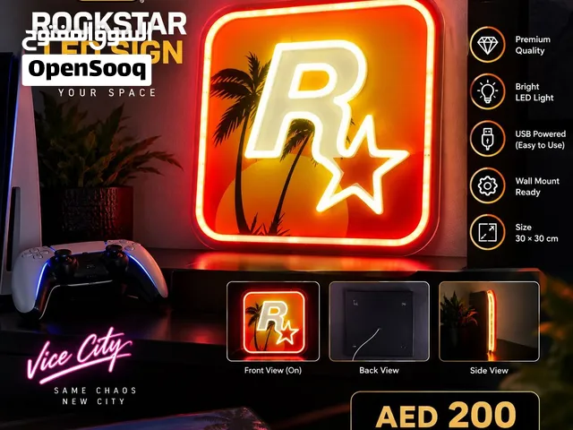 rockstar logo led sign