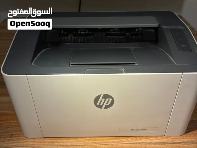 طابعة HP Laser 107w ليزر Wi-Fi بحالة ممتازة + كامل الإكسسوارات