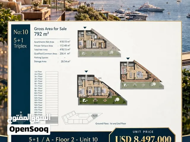 Ataköy + Marina + Penthouse + 5+2 + 760 m2 + Sea View + Istanbul + Waterfront + Luxury