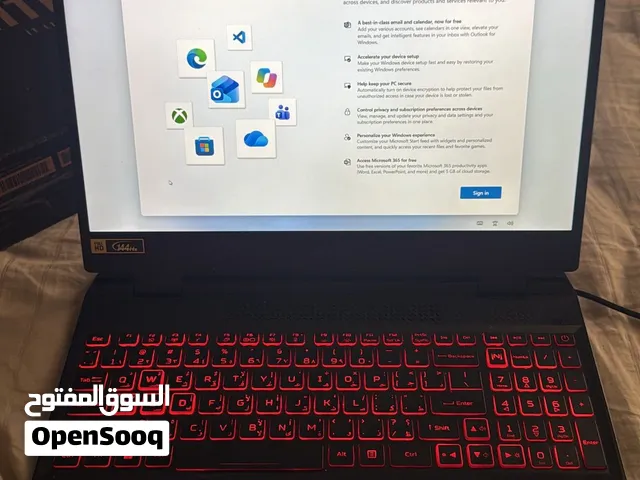لاب توب جيمنج ايسر RTX3050 قوي مساحه واحد تيرا ونص مع كامل ملحقاته