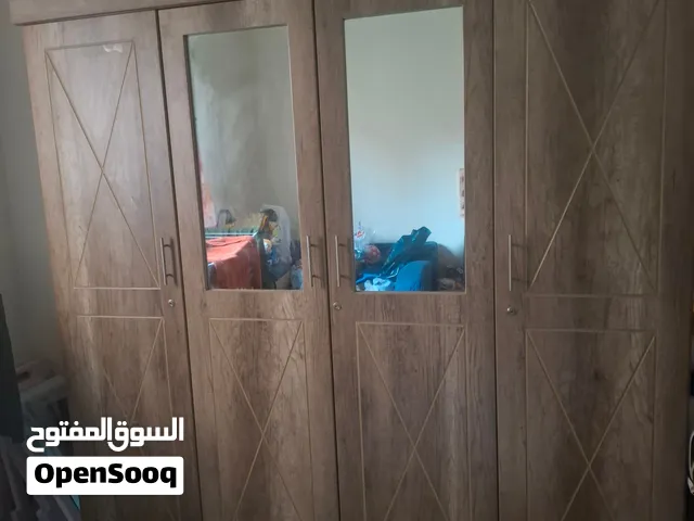 4-Door Wooden Wardrobe with Center Mirrors