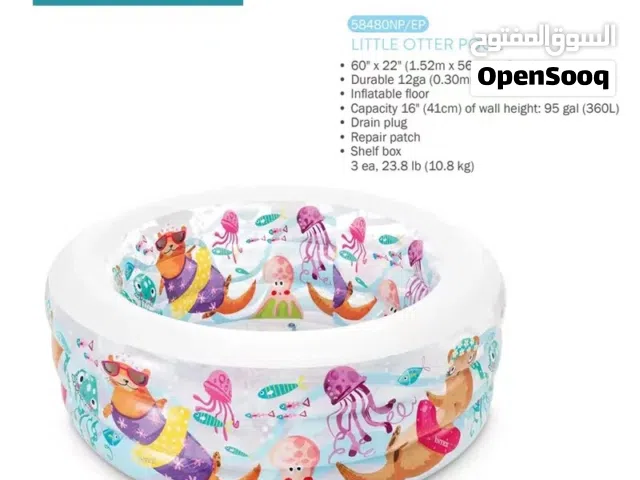 اليوم جديد بركة سباحة INTEX من ISLAND TOYS  دائرية ارضية نفخ لضمان سلامة اطفالك مقاس 1.52*56 cm