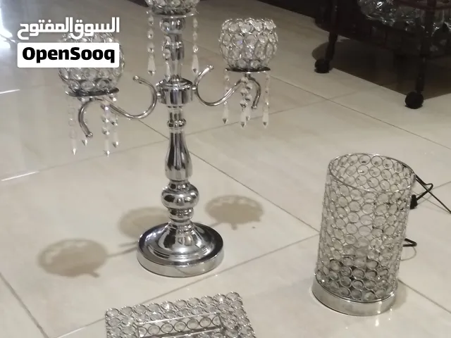 تحف كرستال لون فضي حجم شمعدان كبير، موديل كلاسك ماركة