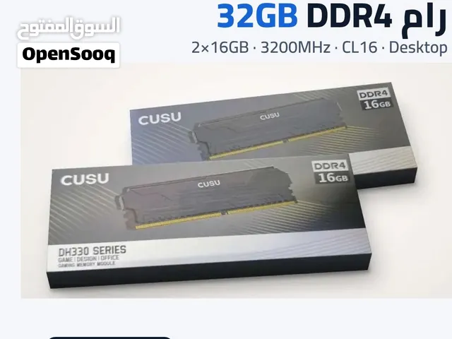 طقم رام مكتبي 32GB DDR4 3200MHz CL16 (16×2) جديد مختوم - CUSU DH330