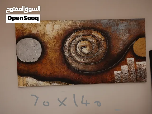 2 لوحه زييتيه عل كنفا مثبت على قوائم خشبي