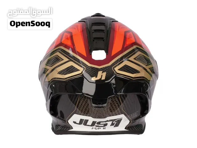 JUST1 J-GPR Instinct Fluo Light Red Carbon Full Face Helmet (ECE)