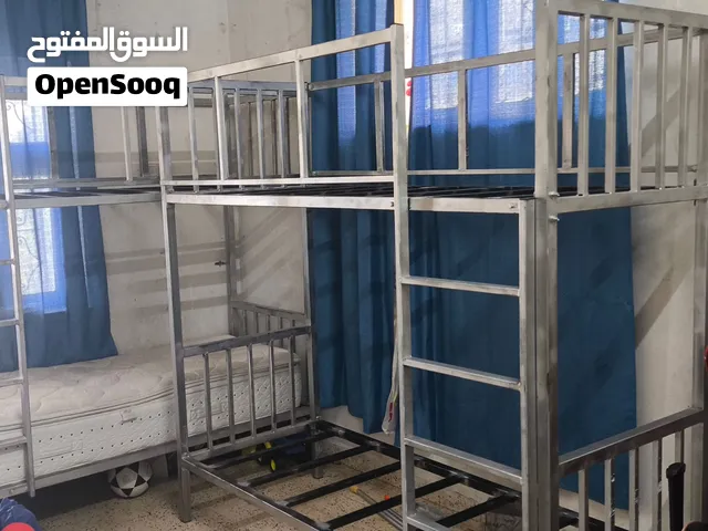 سريرين طابقين حديد مجلڤن طول 2متر العرض 85