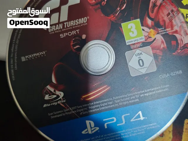 4 ألعاب PS4 أصلية للبيع – GTA V + God of War + COD Infinite Warfare Legacy + Gran Turismo Sport