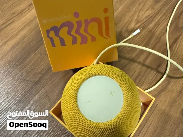 Apple mini HomePod and speaker yellow Color  آبل ميني هوم بود لون اصفر سماعة