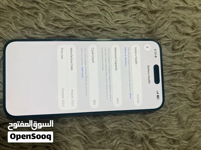 آيفون 15 برو ماكس أمريكي 256 جيجا – بطارية 84% بحاله ممتازه