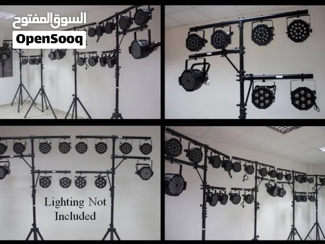 4 X Lighting Stand Double T-Bar With Crank + 3X Flat Truss Black (Large Set)