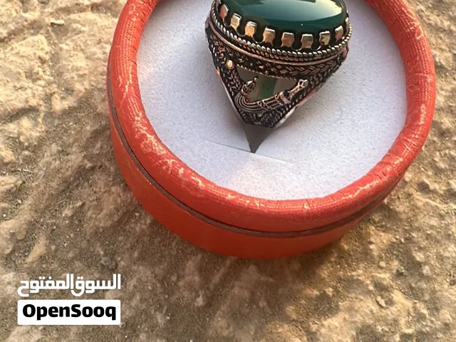 فضة 925 عقيق اخضر يماني نقش خنجر صياغة السعوديه الحسا