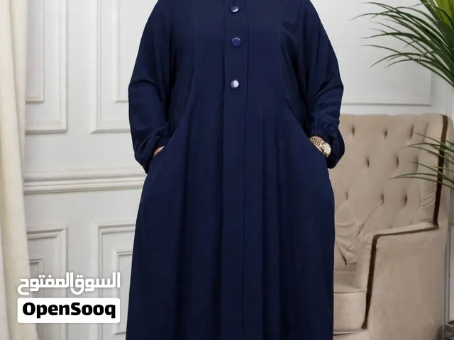 عباية فيروز المقداد كريب سعودي One Size جيوب 6 ألوان - 100كيلو