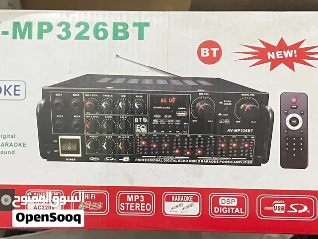 مضخم صوت كاراوكي AV-MP326BT يدعم Bluetooth وUSB و4 مداخل مايكروفون.