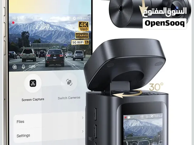 VD1 Pro Solar Dash Cam Front and Rear, 4K+1080P Dash Camera for Cars, Battery Powered Parking Mode,