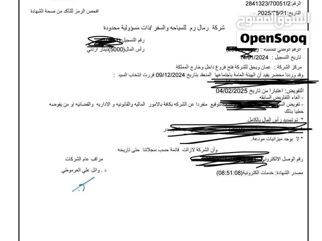 شركة رم للسياحه والسفر ذات مسؤوليه محدوده