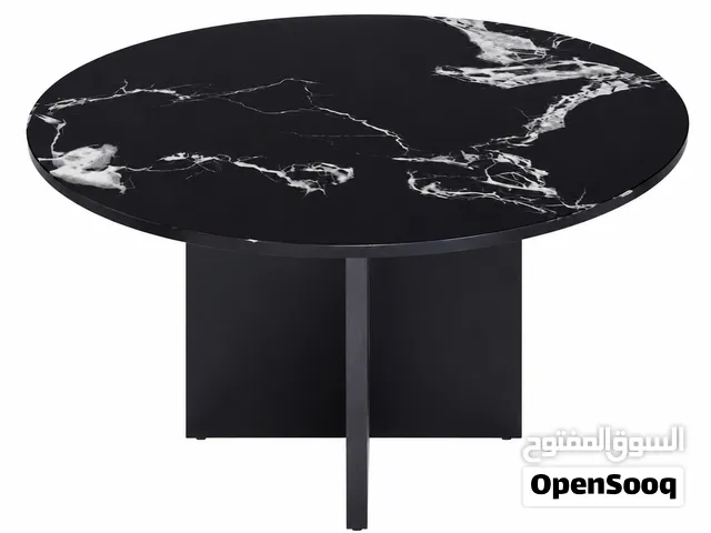 استلم وادفع طاولة قهوة دائرية رخام أسود مودرن مقاس 60x60 Modern BlackMarbleCoffee Table o...........