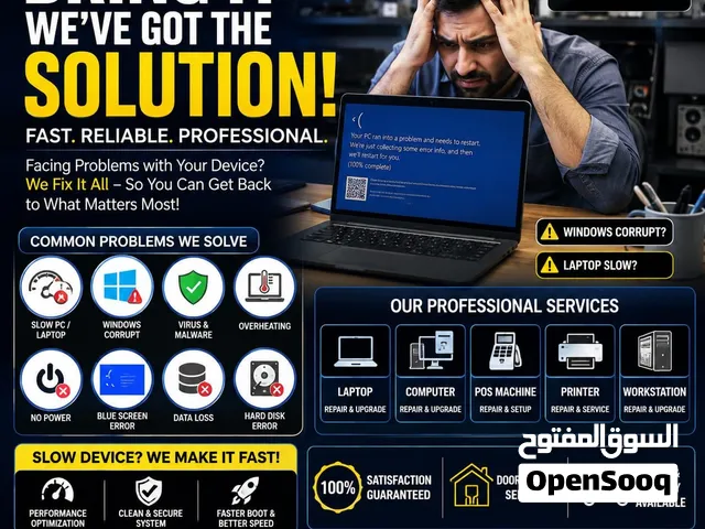 Professional Computer, Laptop (Hardware, Software Repairing & Services) Buying & Selling