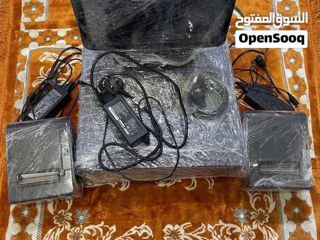 مجموعة كاشير كاملة للبيع (شاشة لمس + طابعتين فواتير + صندوق الكاشير + محولات وكابلات) - حالة ممتازة