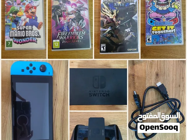 Nintendo Switch V2 (Better Battery) Complete Set + Dock + 4 Games