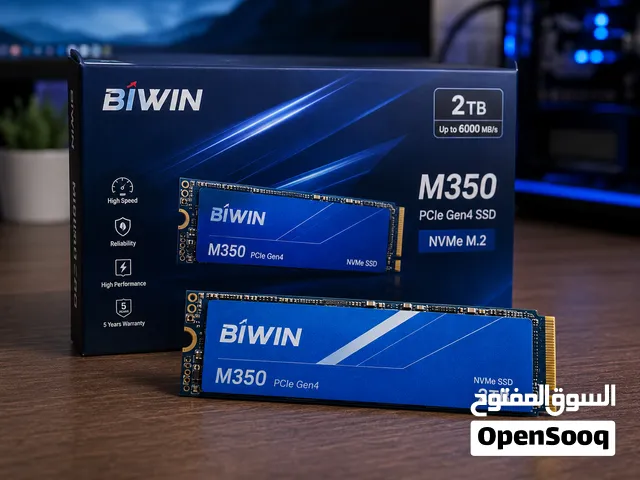 BIWIN M350 2TB NVMe SSD PCIe 4.0 – سرعة 6000MB/s – مع الكرتون والضمان